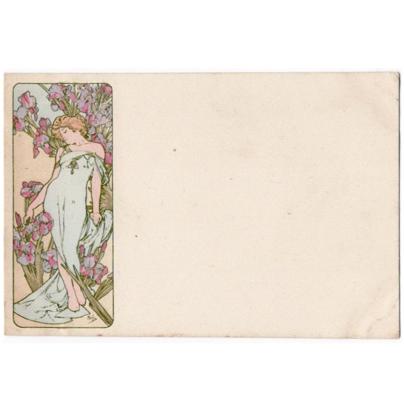 ミュシャの「アイリス」アンティーク絵はがき