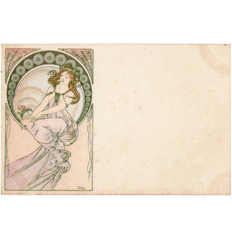 ミュシャ「絵画」アンティーク絵はがき