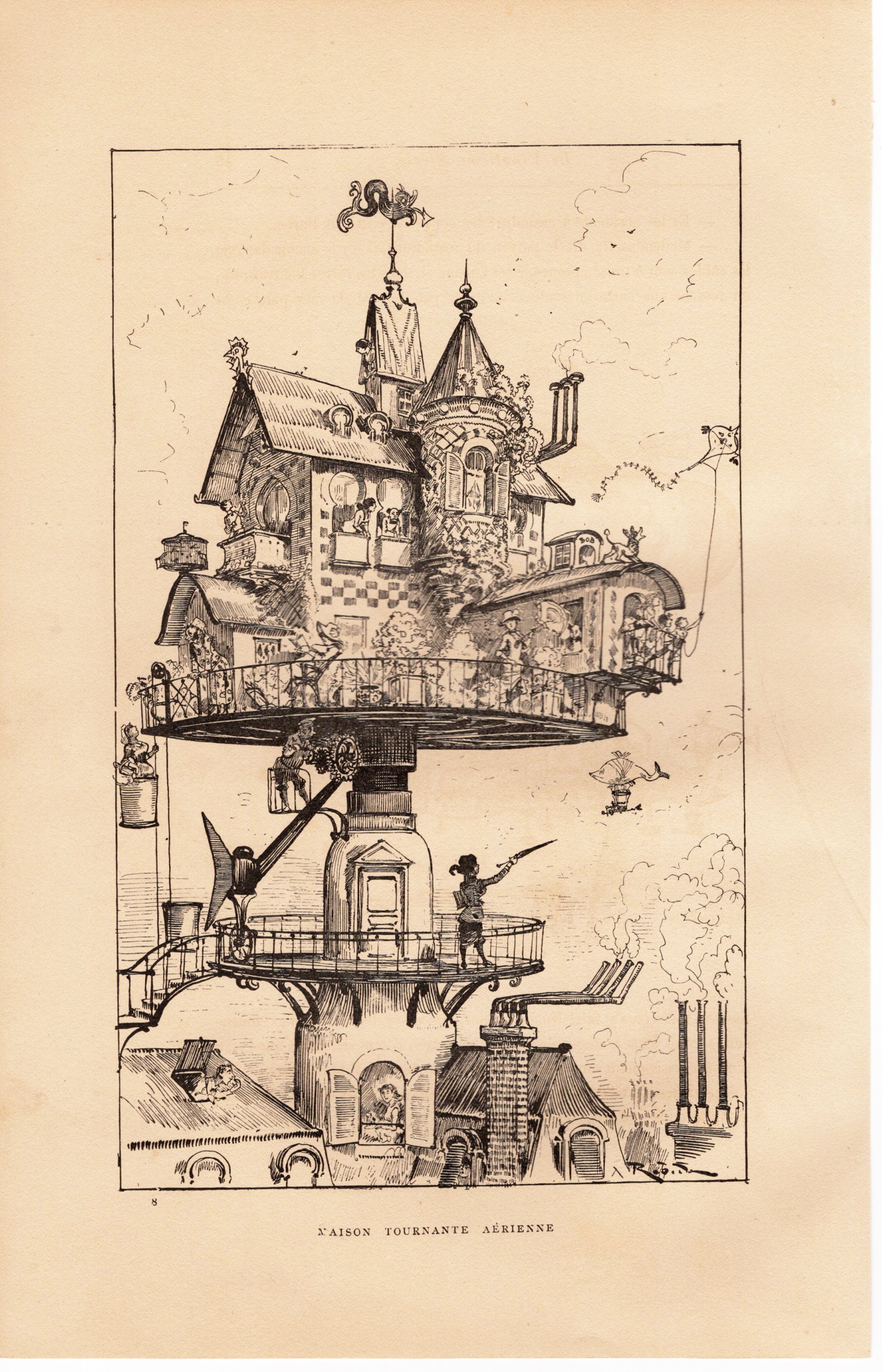 アルベール・ロビダ「空中回転住宅」『20世紀』より