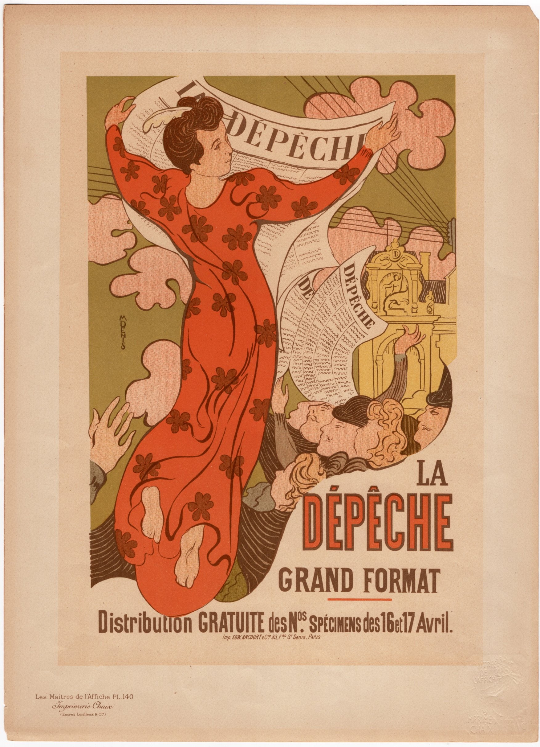 モーリス・ドニのリトグラフ版画「ラ・デペシュ」