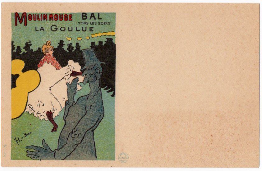 ロートレック「ムーラン・ルージュ」アンティーク絵はがき