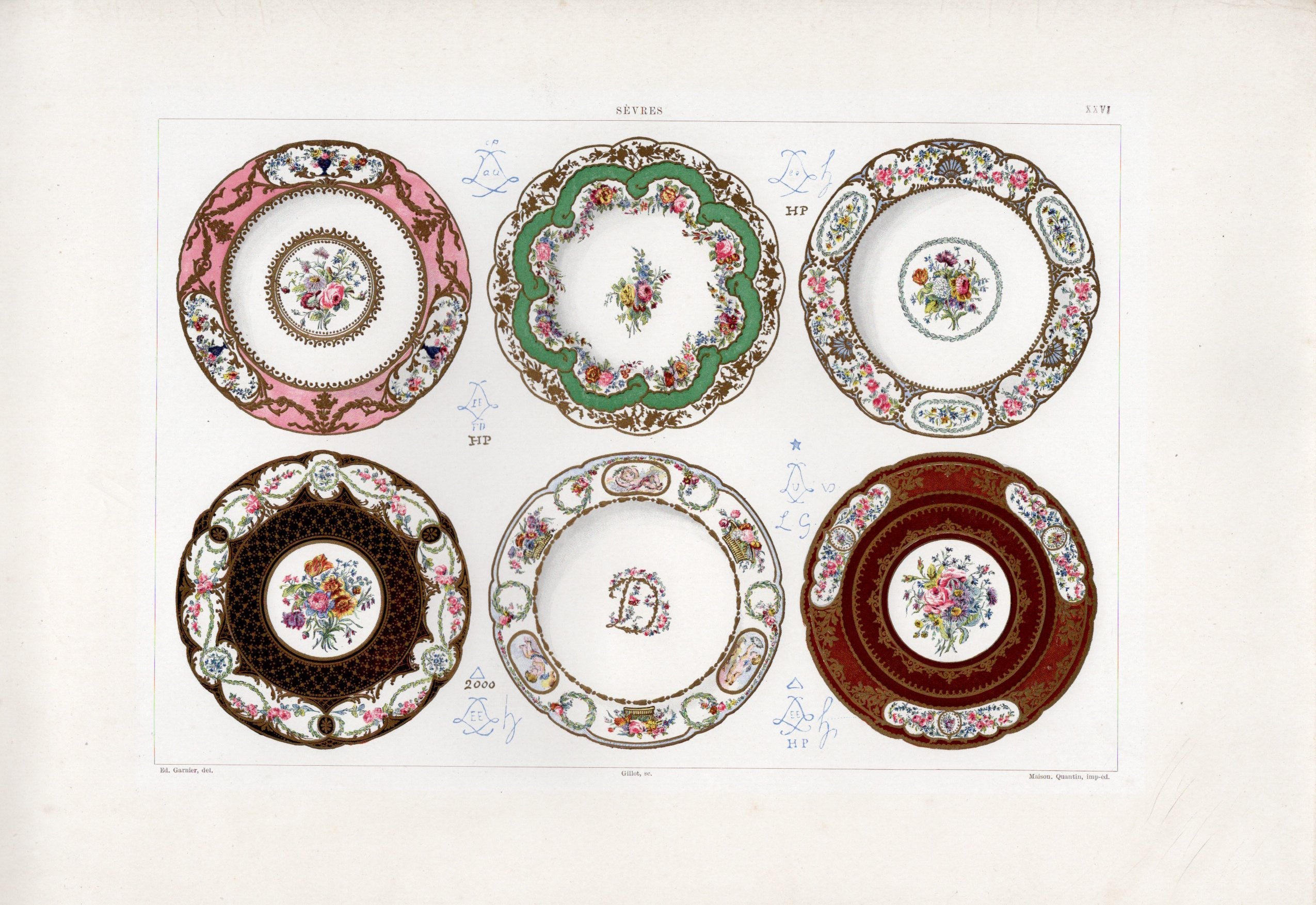 セーブルの軟質磁器「6枚のお皿」