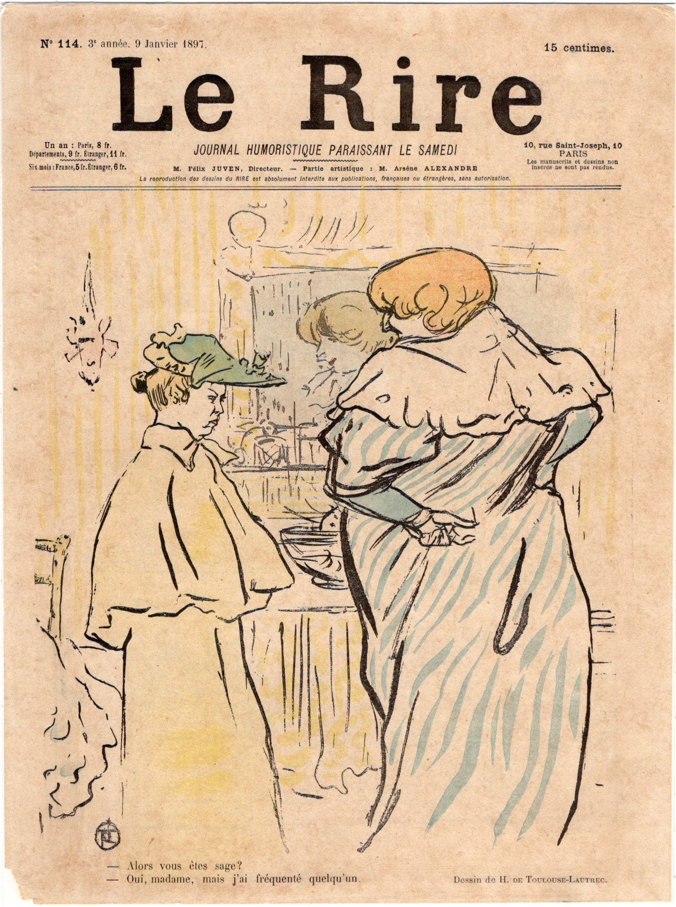 ロートレック「リール誌114号表紙」1897年