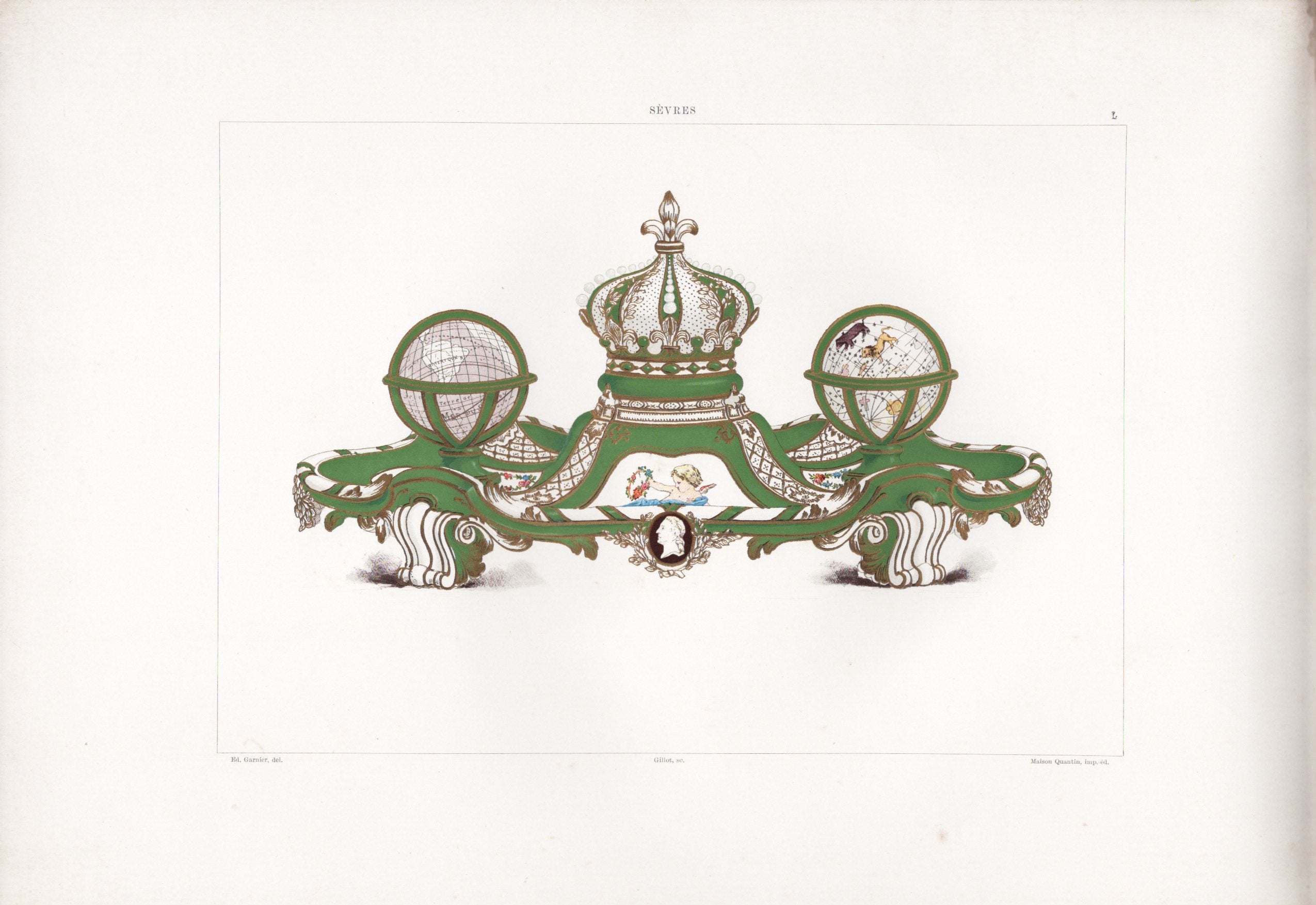 セーブルの軟質磁器「ルイ16世がマリー・アントワネットに贈った筆記用具入れ」プレートNo.50