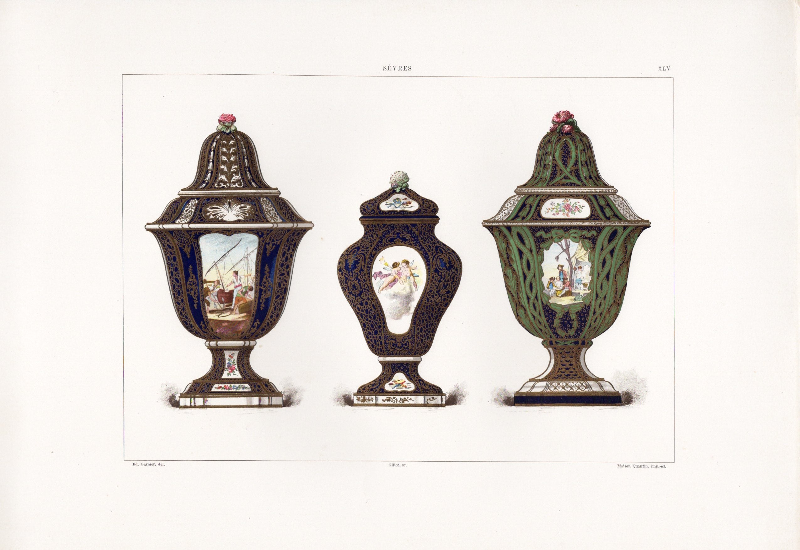 セーブルの軟質磁器「壺」プレートNo.45