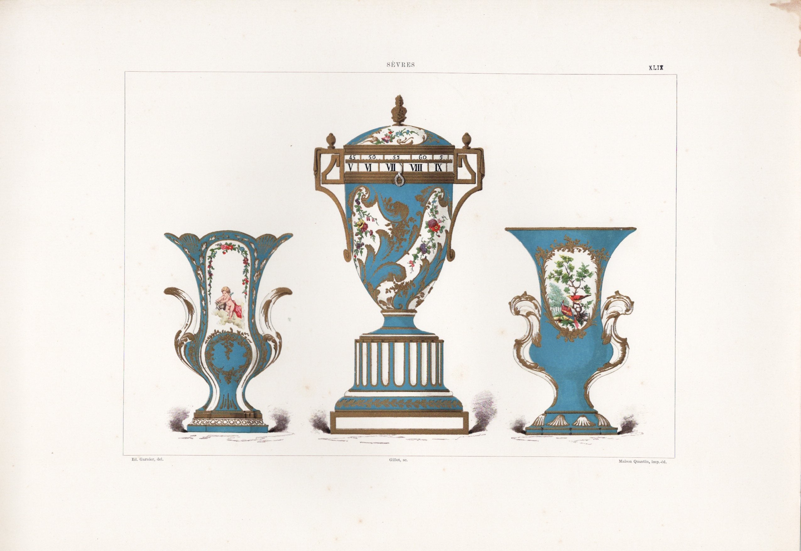 セーブルの軟質磁器「花瓶」プレートNo.49