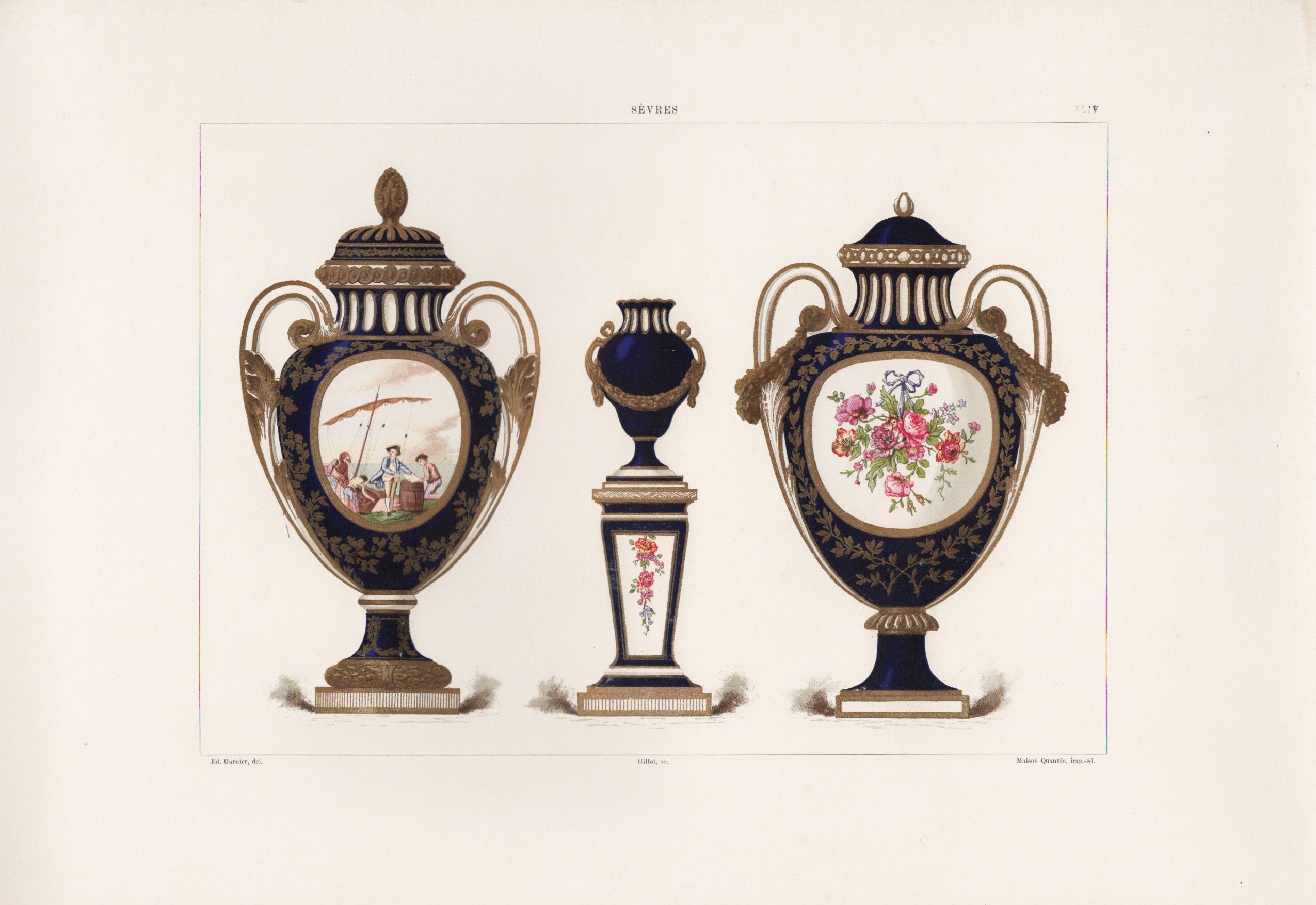 セーブルの軟質磁器「壺」プレートNo.44