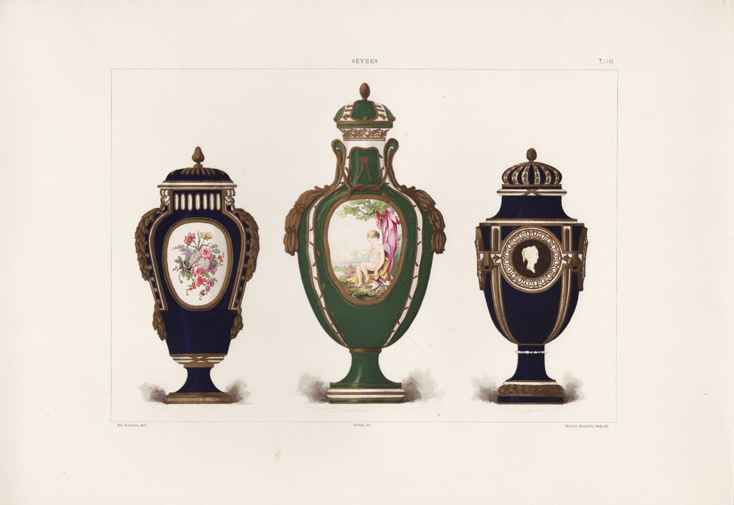 セーブルの軟質磁器「壺」プレートNo.43