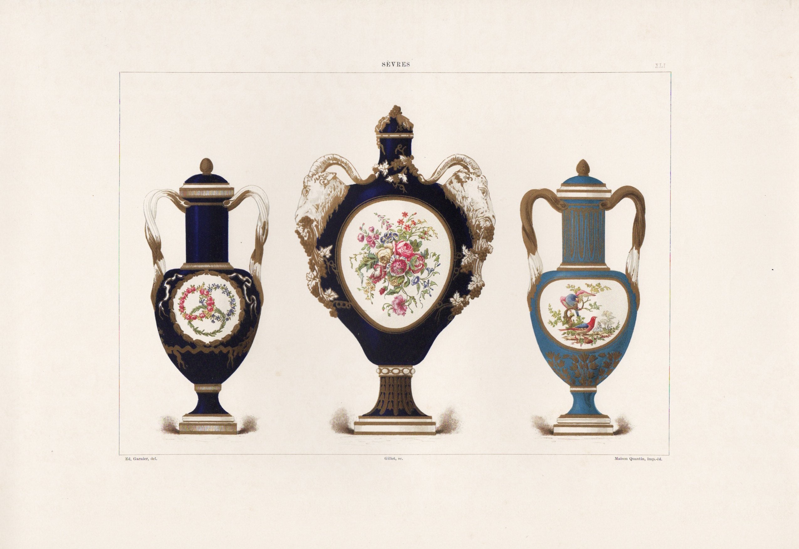 セーブルの軟質磁器「壺」プレートNo.41