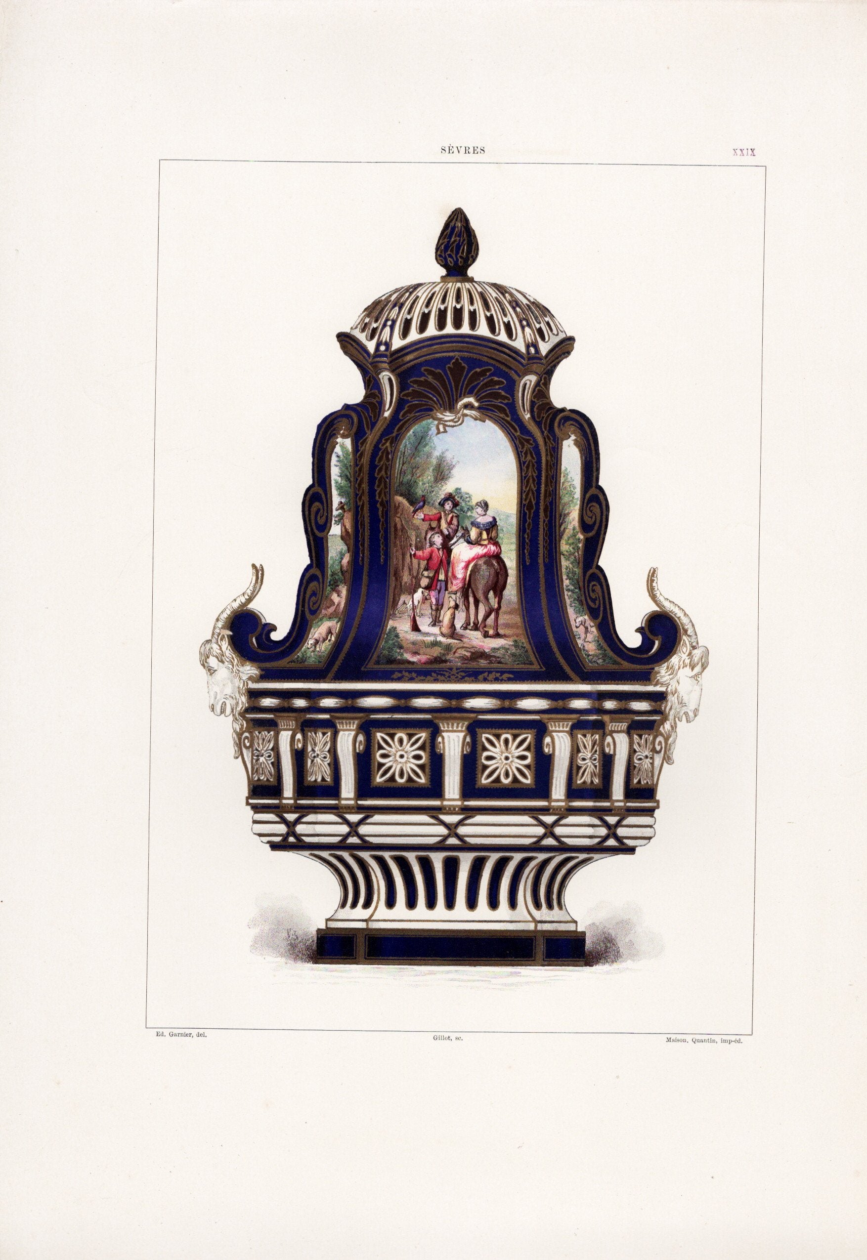 セーブルの軟質磁器「コペンハーゲンの壺」プレートNo.29