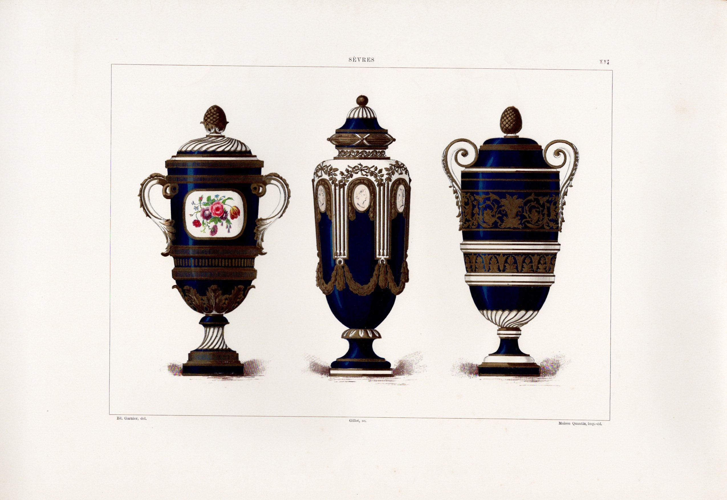 セーブルの軟質磁器「ルイ16世からティプー・スルターンに贈られた壺」プレートNo.31