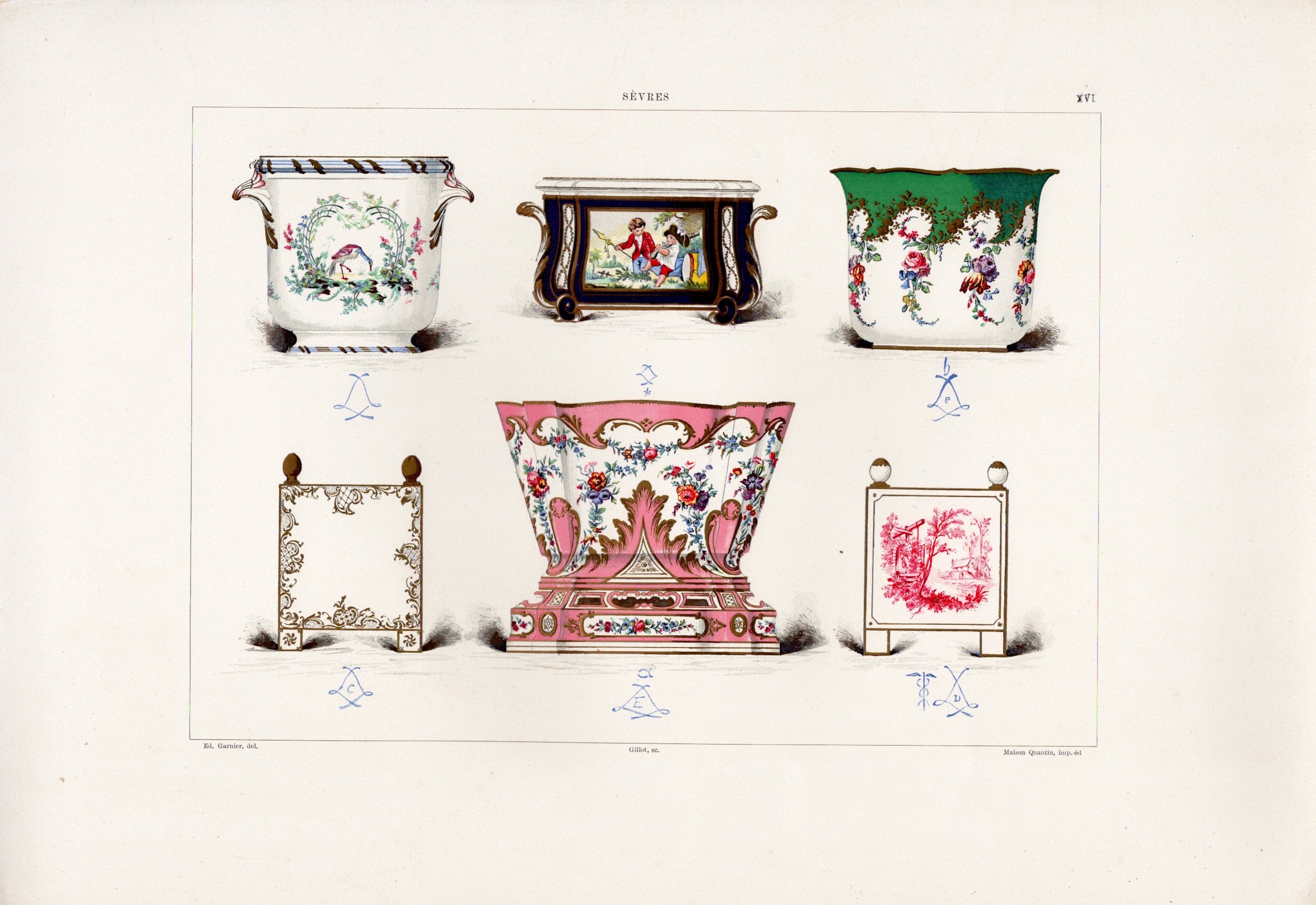 セーブルの軟質磁器「プランター」プレートNo.16