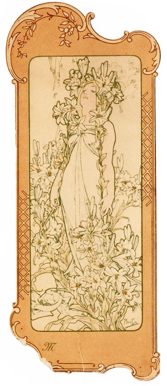 ミュシャ「メニュー《百合》」