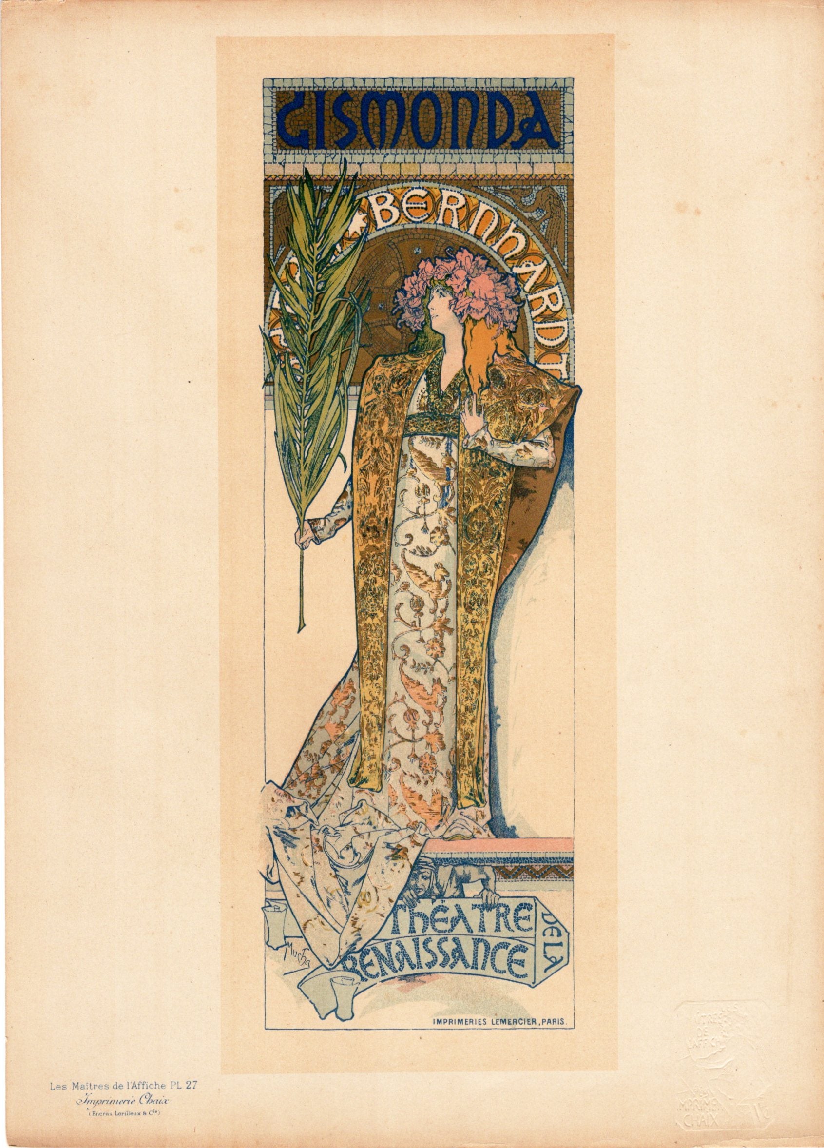 アルフォンス・ミュシャ《ジスモンダ》1896年リトグラフ版画のスキャン画像