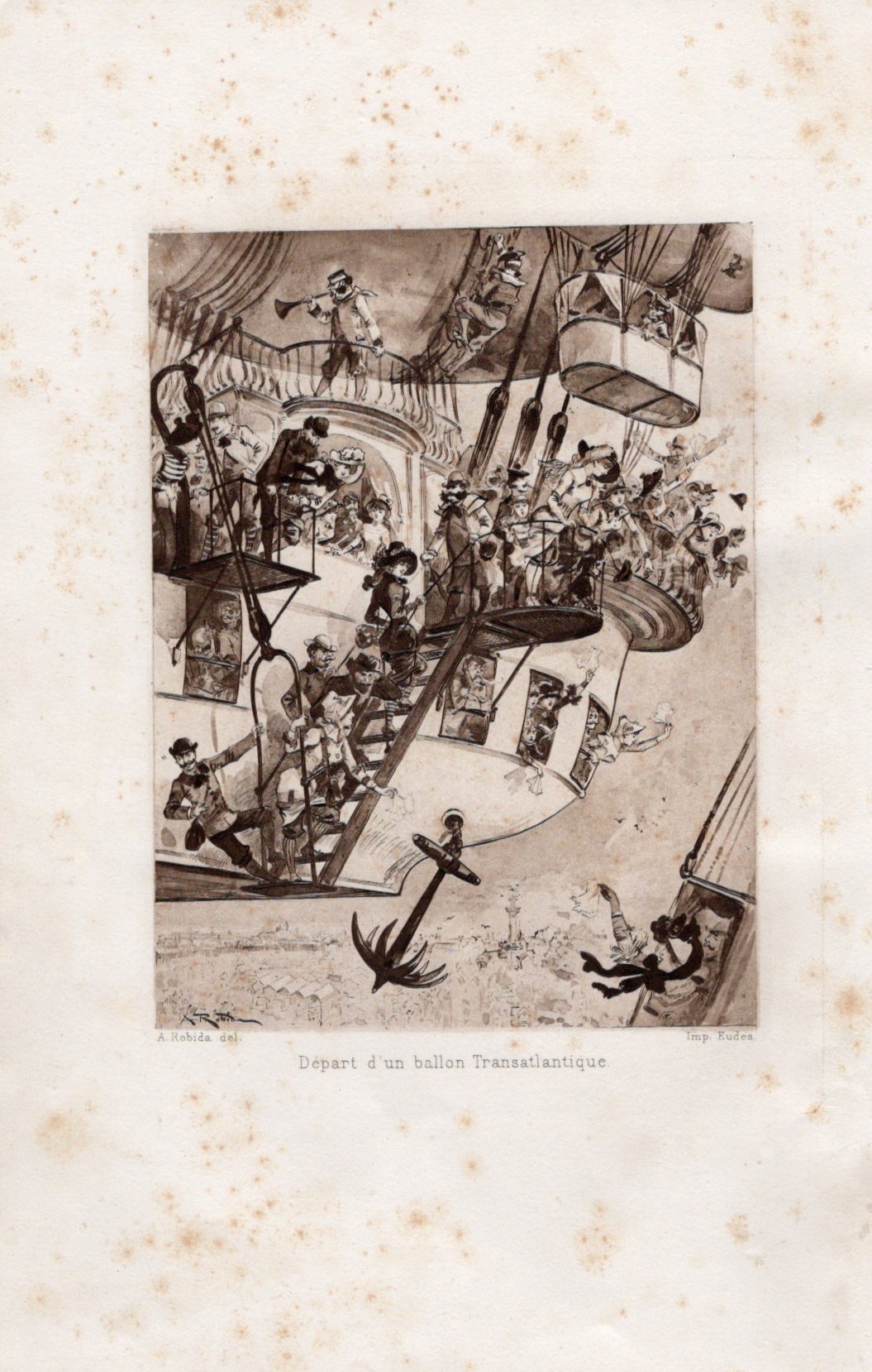 アルベール・ロビダ「大西洋定期飛行船の出発」『20世紀』より