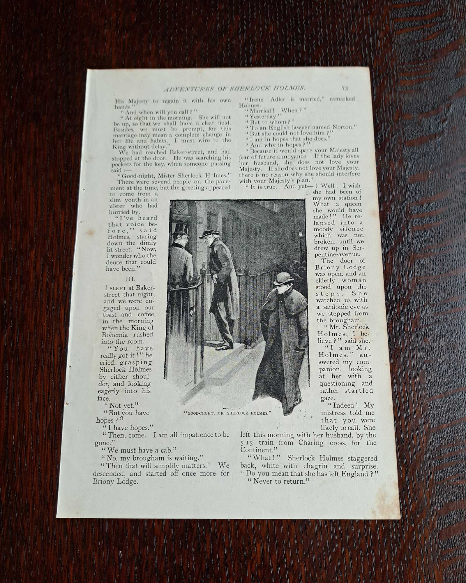 Sherlock Holmes "A Scandal in Bohemia" (Irene Adler) / Sidney Paget (1891)