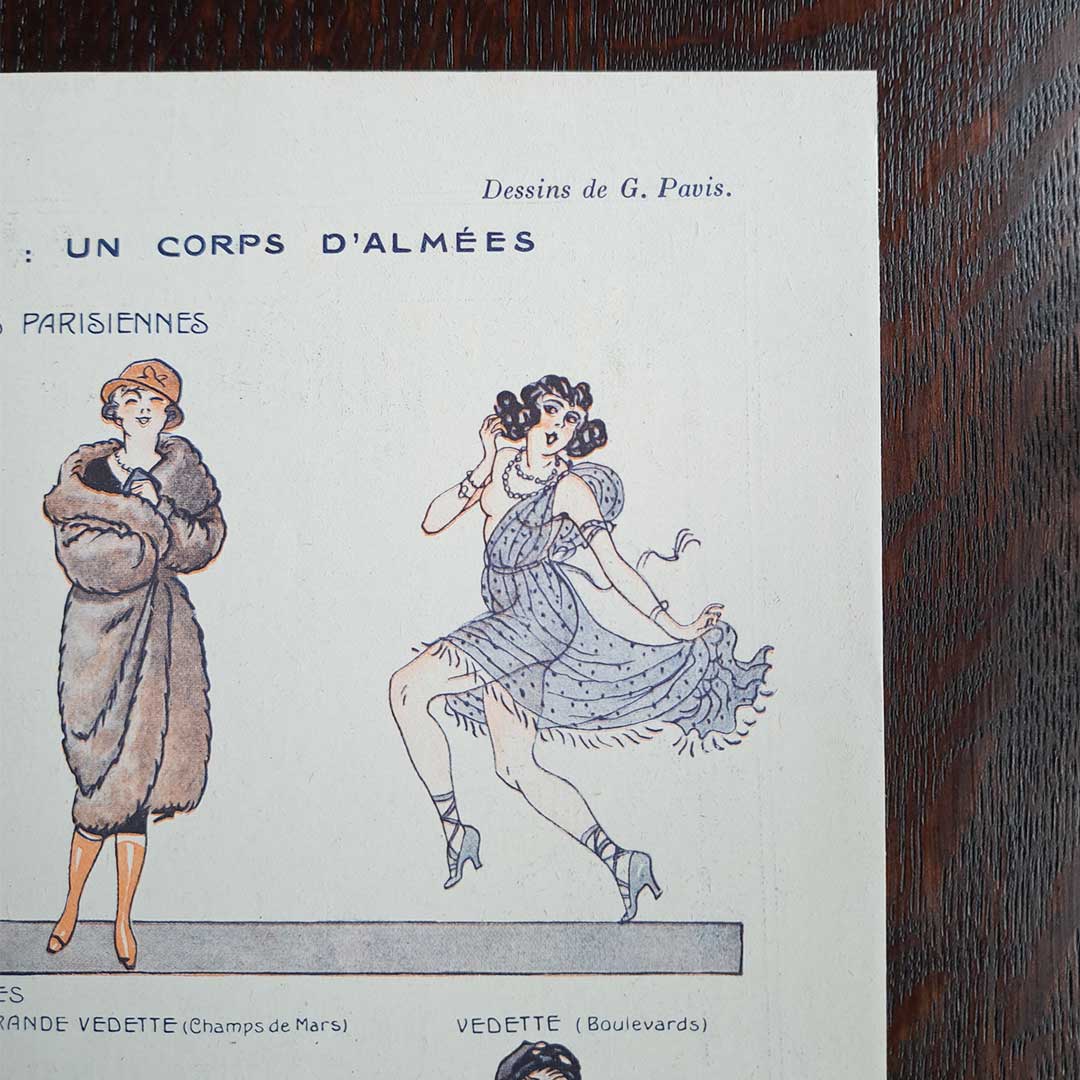 La Vie Parisienne《エピナル風に描く:踊り子部隊(1919年1月18日号)》 G.パヴィ