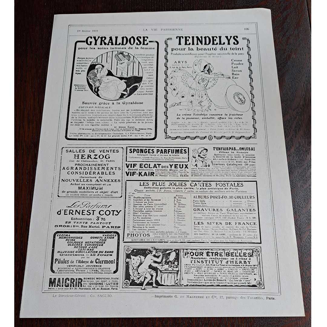 La Vie Parisienne《UNE RECONTRE AU COIN DU BOIS(1919年2月1日号)》ルネ・ヴァンサン