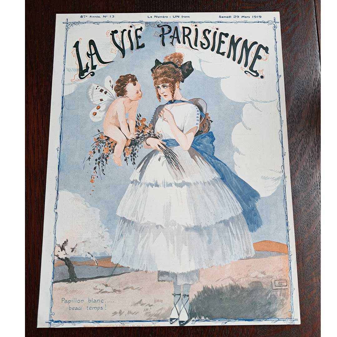La Vie Parisienne《白い蝶々(1919年3月29日号)》 ジョルジュ・レオネック