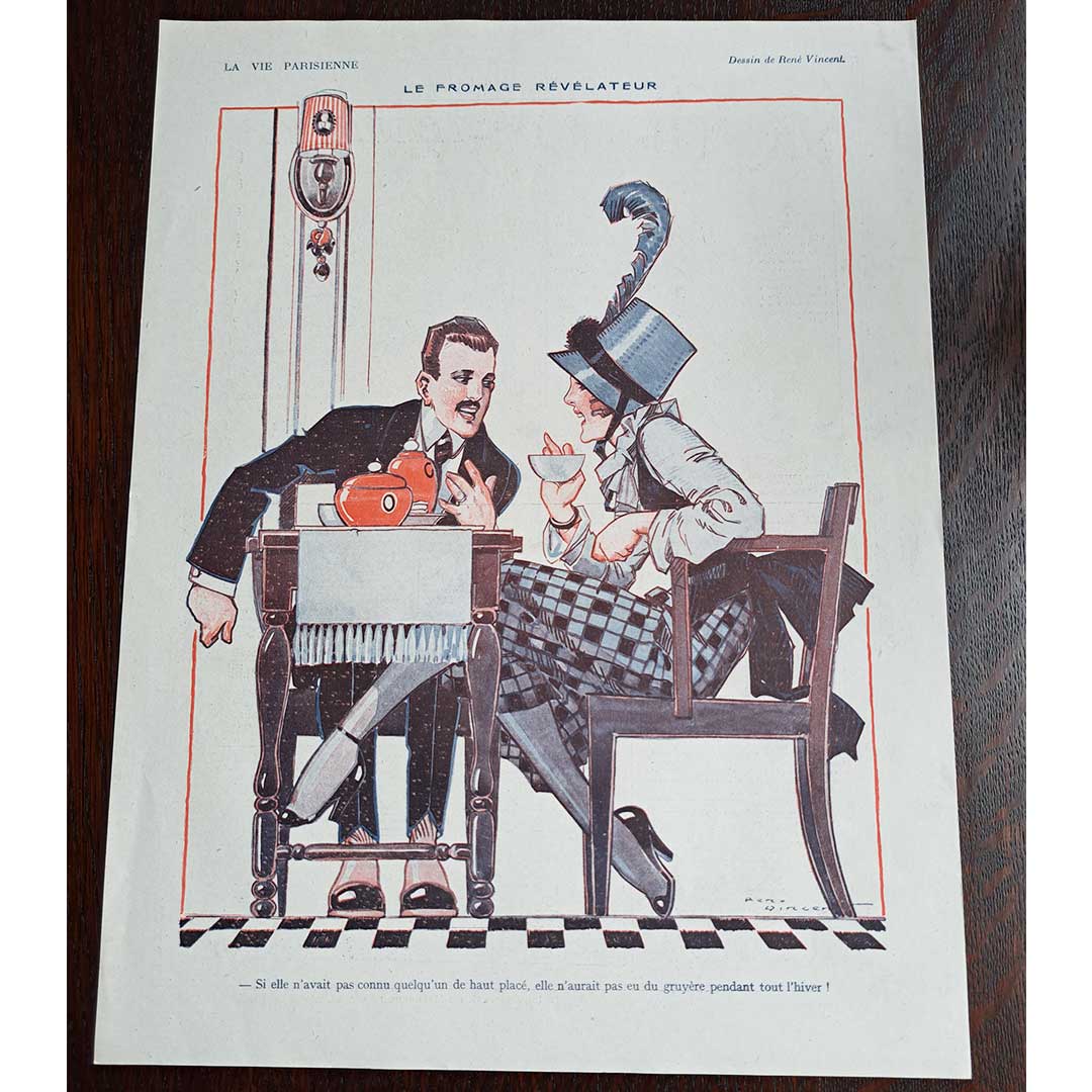 La Vie Parisienne《チーズが明かす正体(1919年4月12日号)》ルネ・ヴァンサン