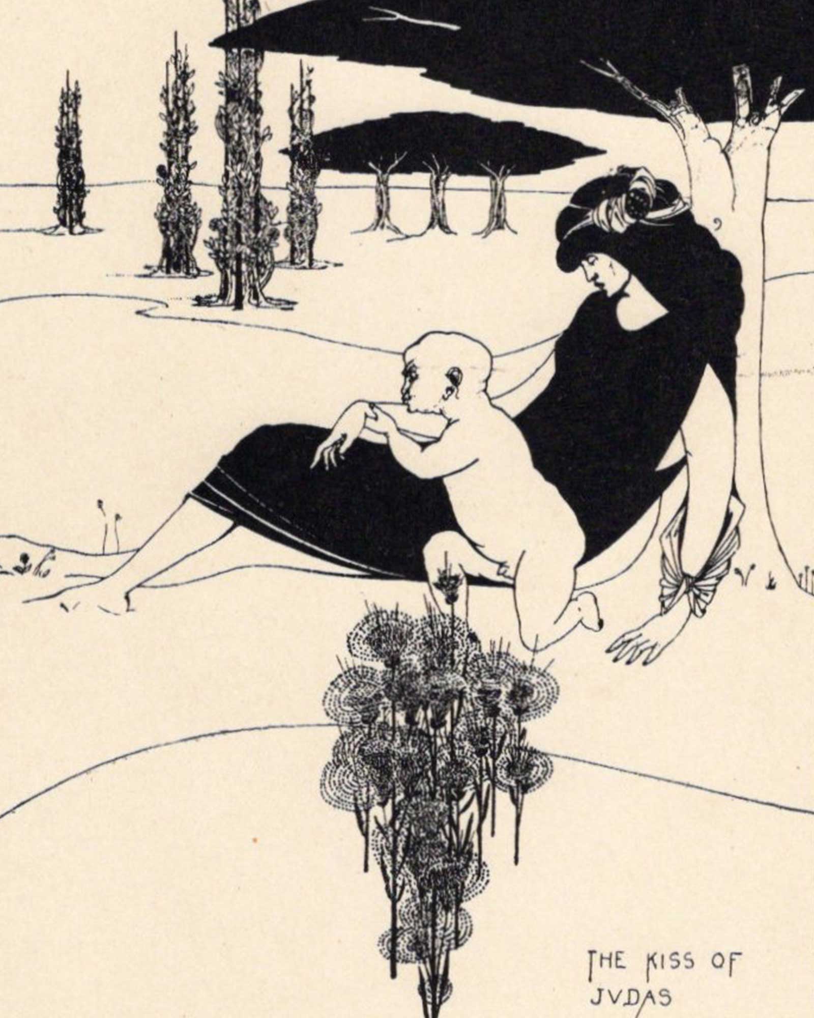 Aubrey Beardsley's "Judas Kiss" (First published in the Pere Mère Magazine, 1899)