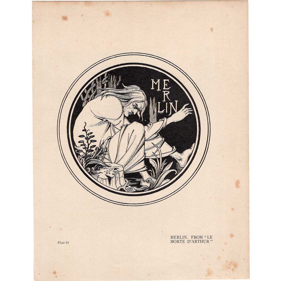 オーブリー・ビアズリー ≪魔術師マーリン≫『アーサー王の死』1900年頃