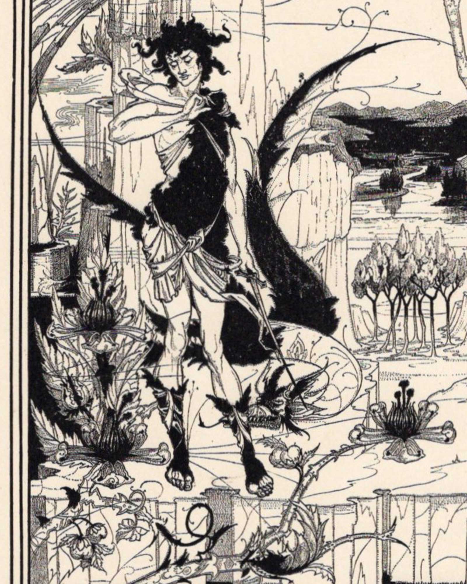 Aubrey Beardsley "Siegfried" circa 1900 from Wagner's opera