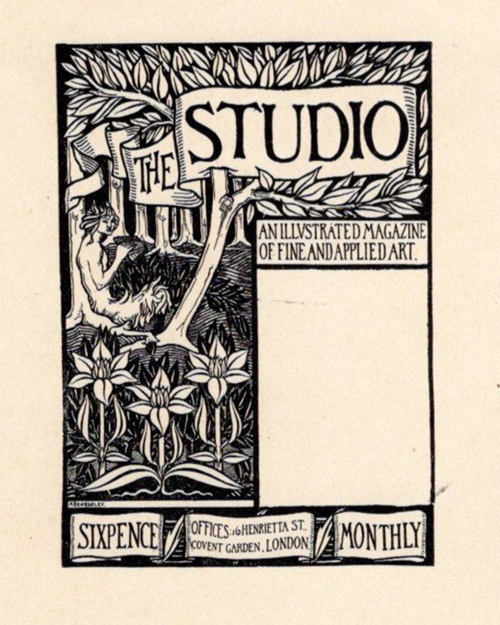 オーブリー・ビアズリー≪ストゥディオ誌のカバーデザイン≫1899年