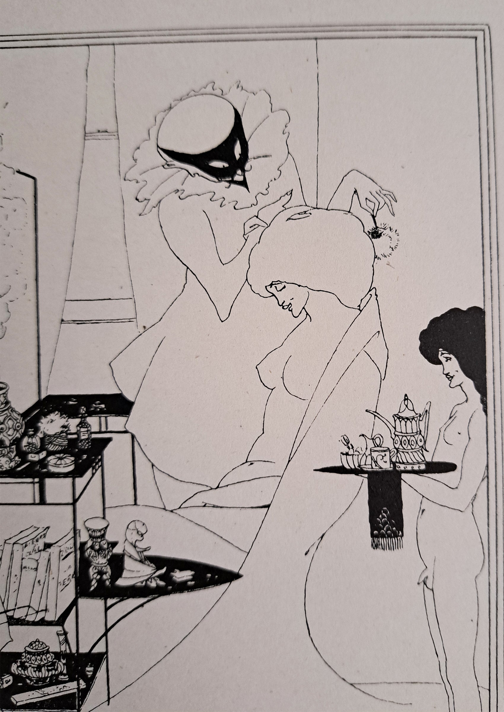 Aubrey Beardsley, "Salome's Makeup (1907 version)", c.1900, line block