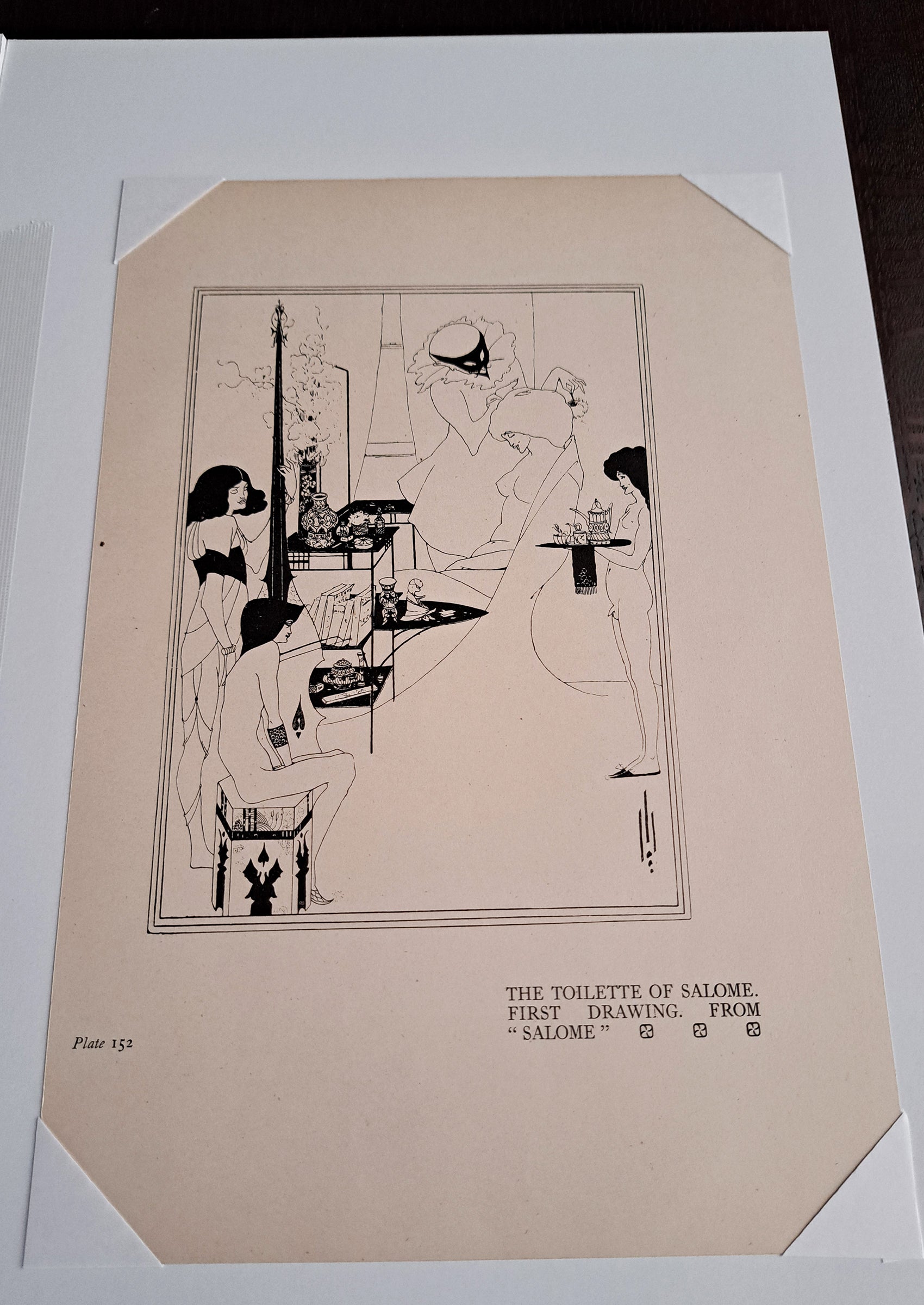 Aubrey Beardsley, "Salome's Makeup (1907 version)", c.1900, line block