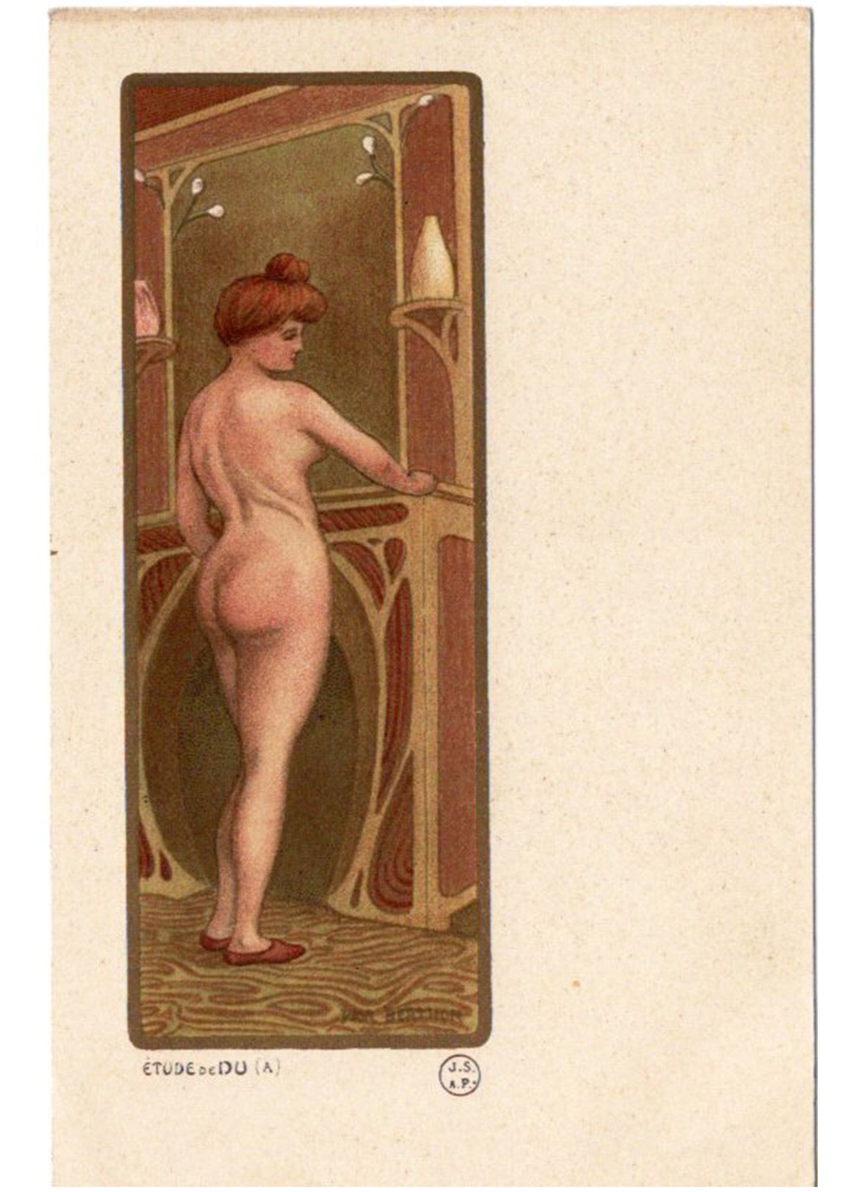 ポール・ベルトン ≪裸婦の習作≫ 1900年頃 アンティーク絵はがき