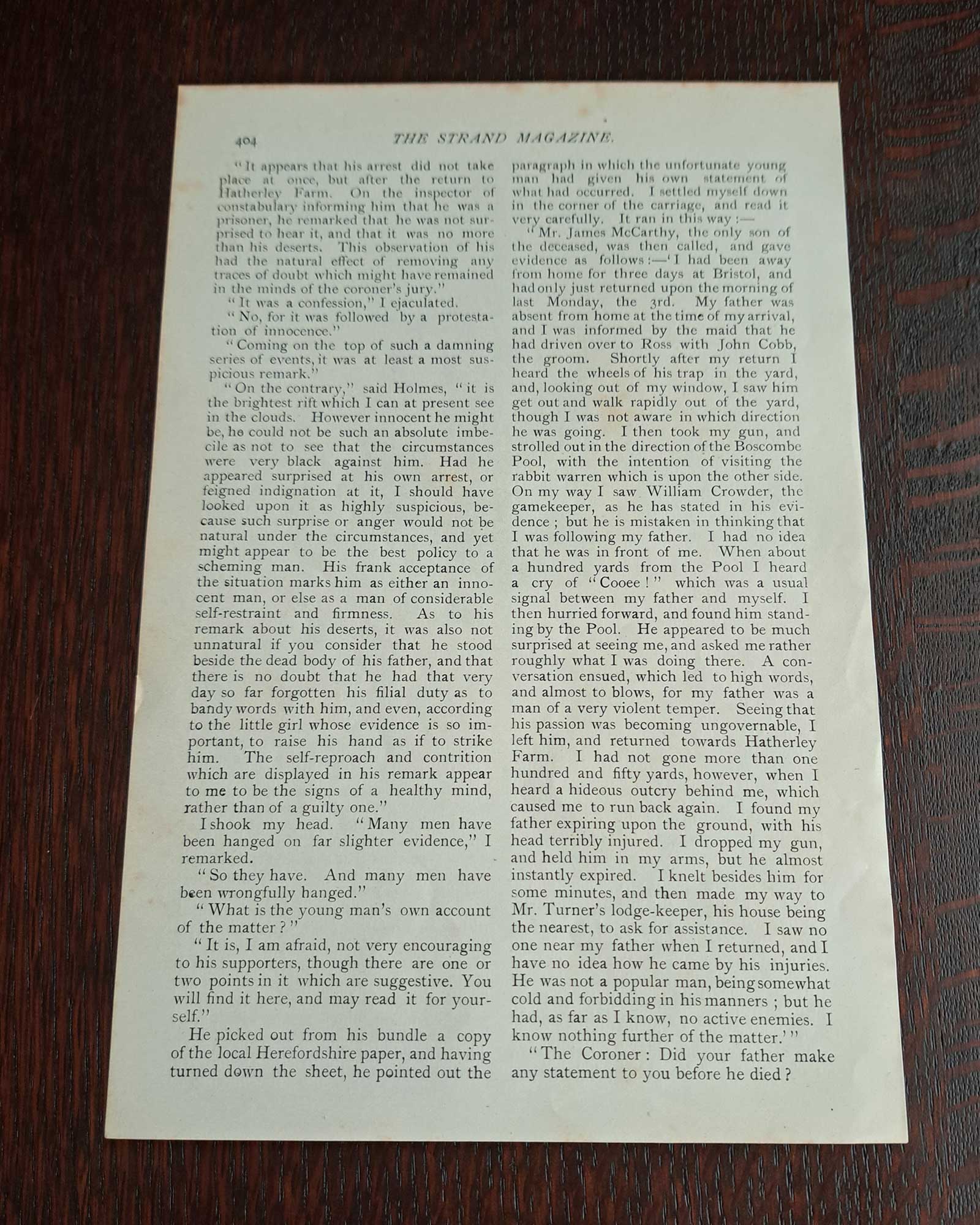 シャーロック・ホームズ《ボスコム渓谷の惨劇》(THEY FOUND THE BODY)/シドニー・パジェット(1891年)