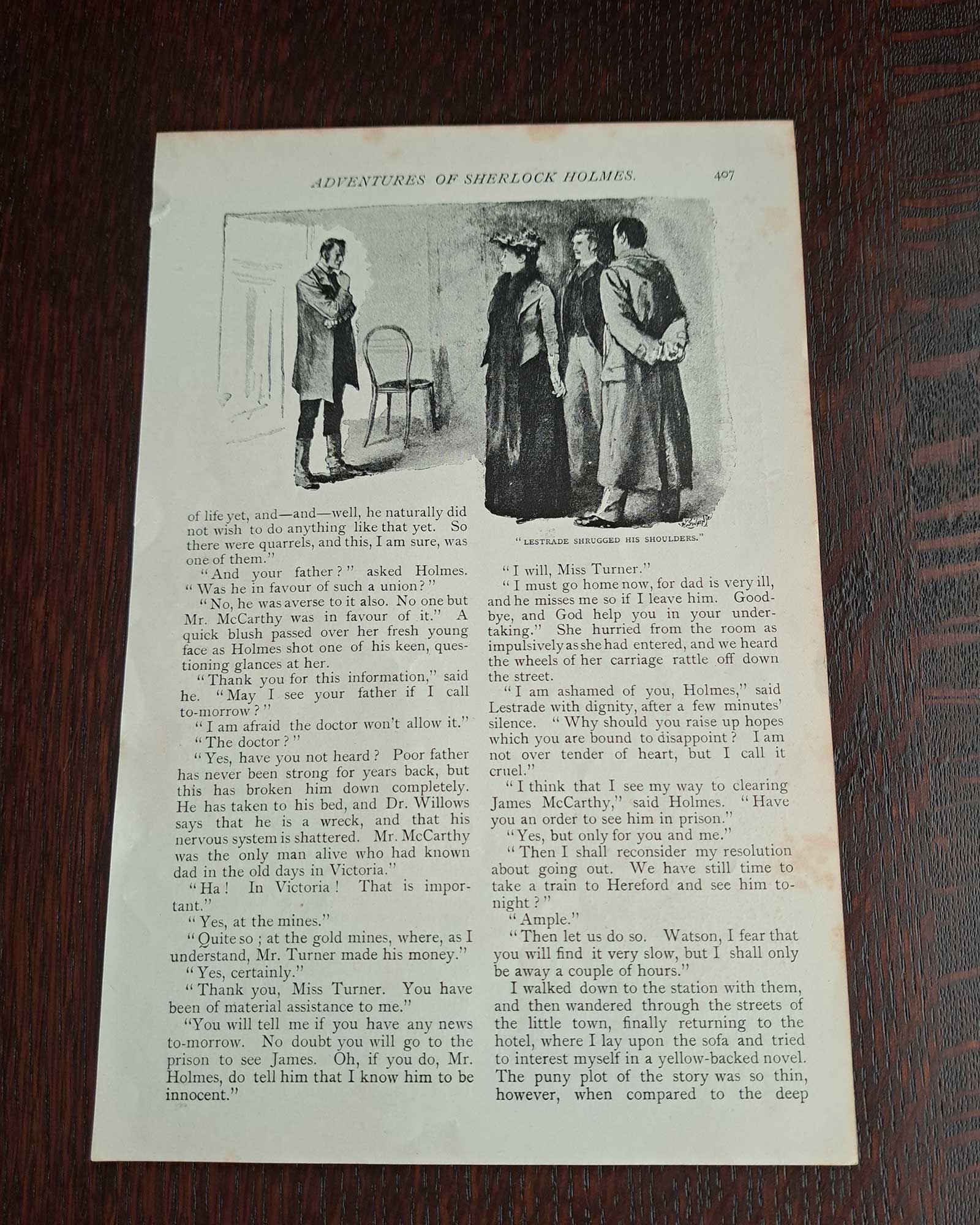 シャーロック・ホームズ《ボスコム渓谷の惨劇》(レストレード警部)/シドニー・パジェット(1891年)