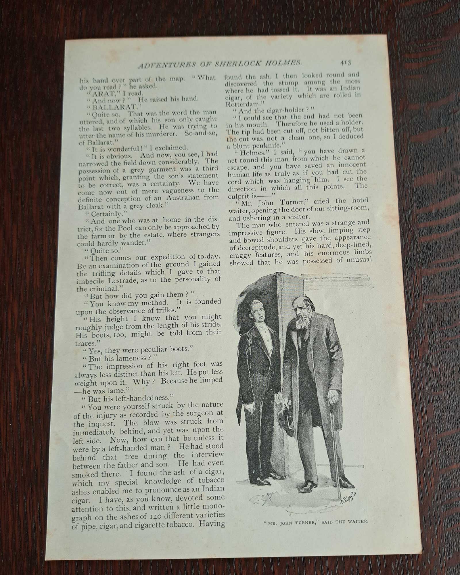 シャーロック・ホームズ《ボスコム渓谷の惨劇》(ジョン・ターナー)/シドニー・パジェット(1891年)