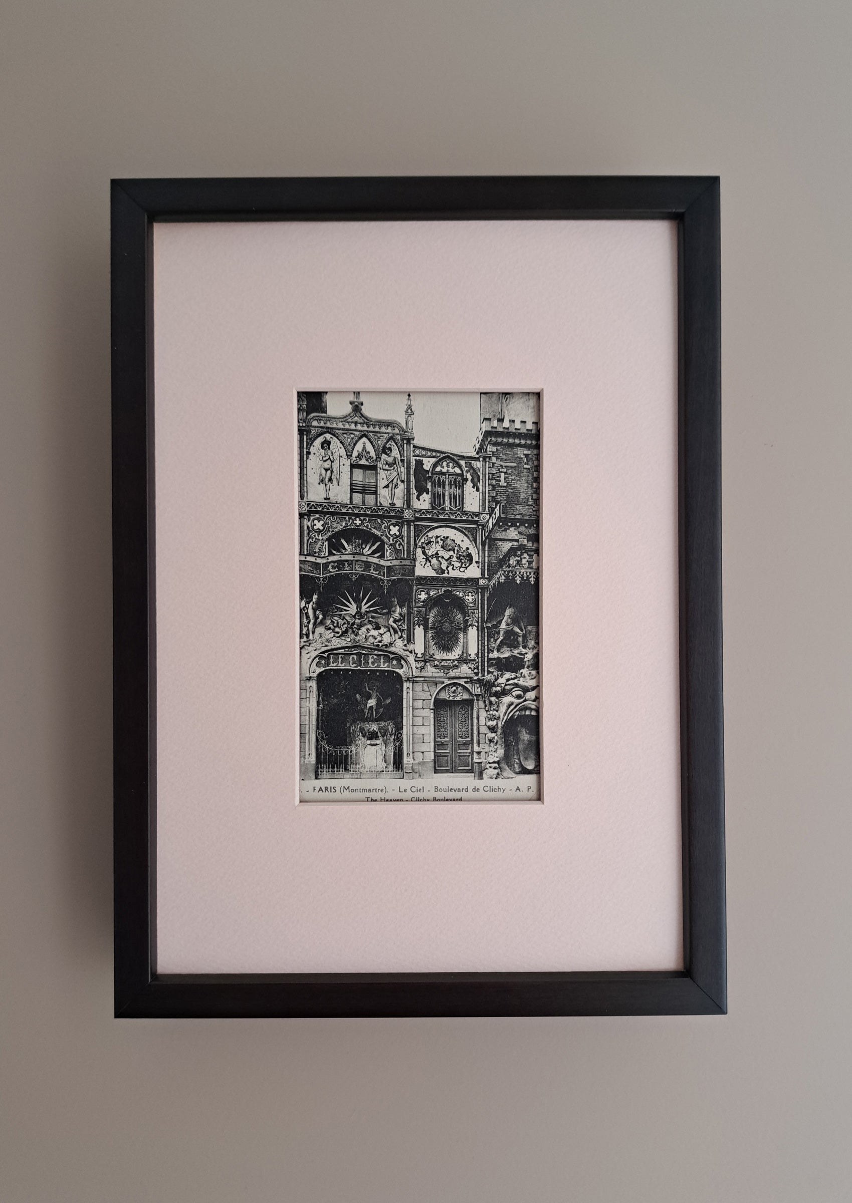 《キャバレー・シエル(天国)》1920年頃 モンマルトルの幻想的なキャバレーを写したアンティーク写真絵はがき|額装付き