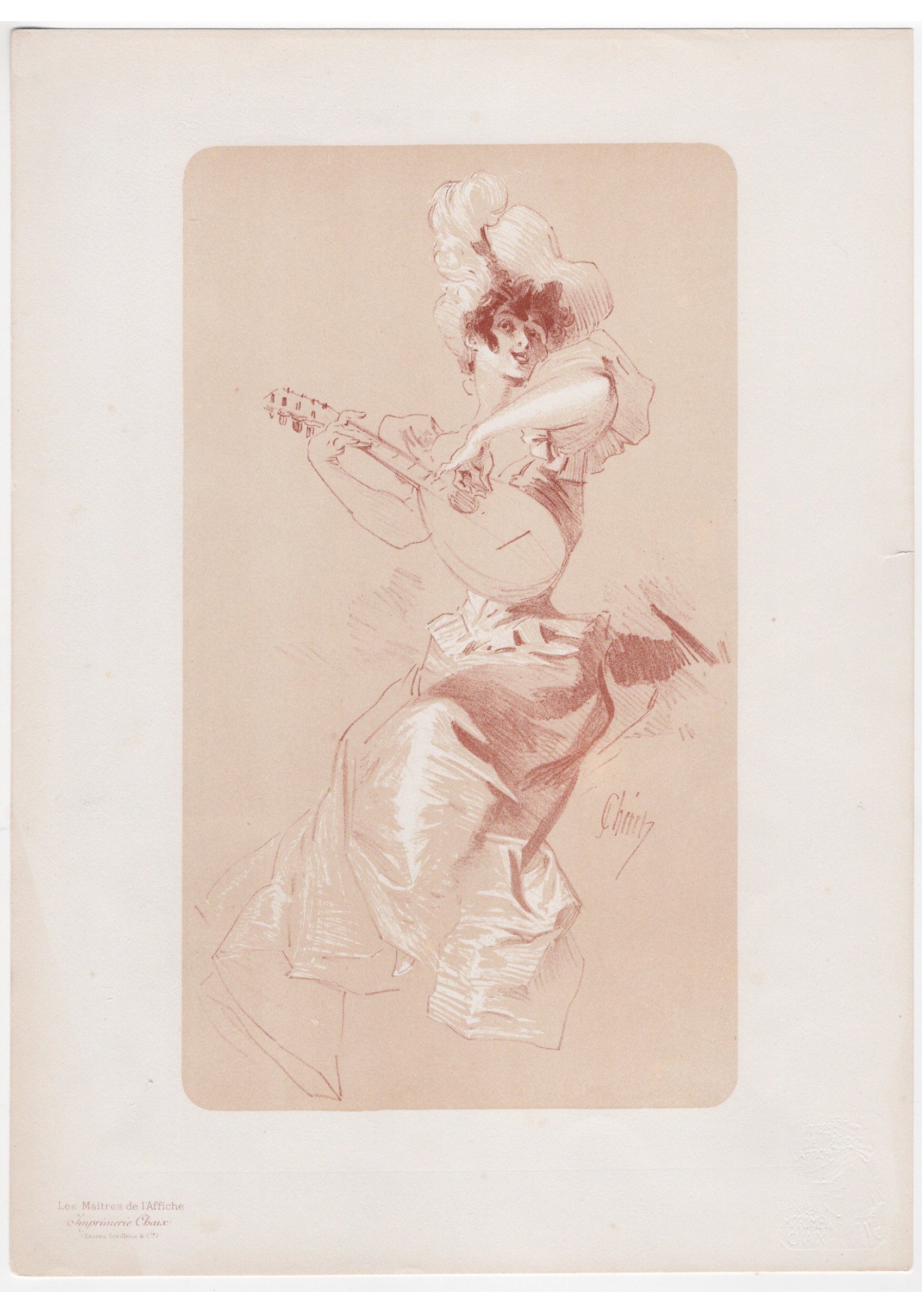 ジュール・シェレ≪リュートを弾く女性≫ 1898年  『ポスターの巨匠たち』より