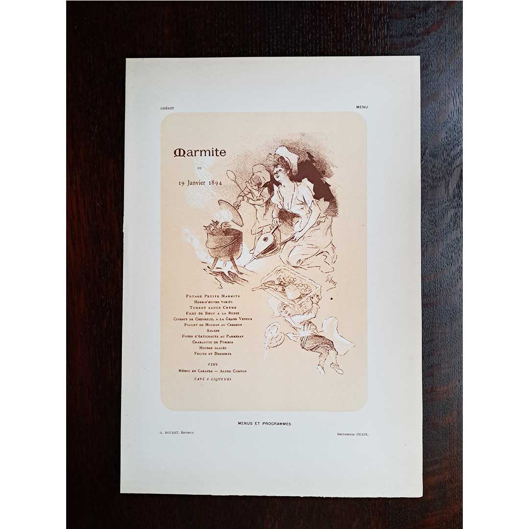 ジュール・シェレ ≪マルミットのメニュー≫ 1898年