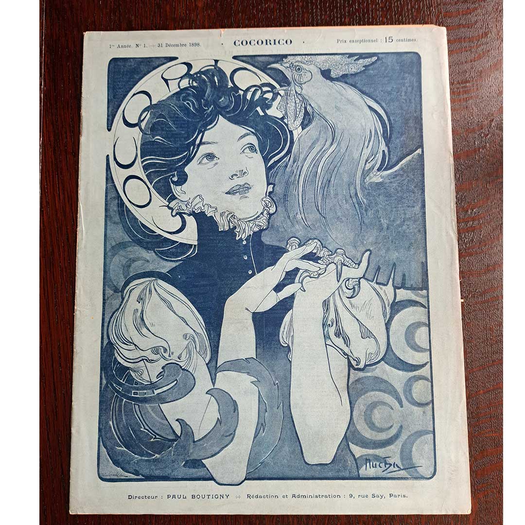 アルフォンス・ミュシャ『ココリコ創刊号』1898年 当時のオリジナル雑誌