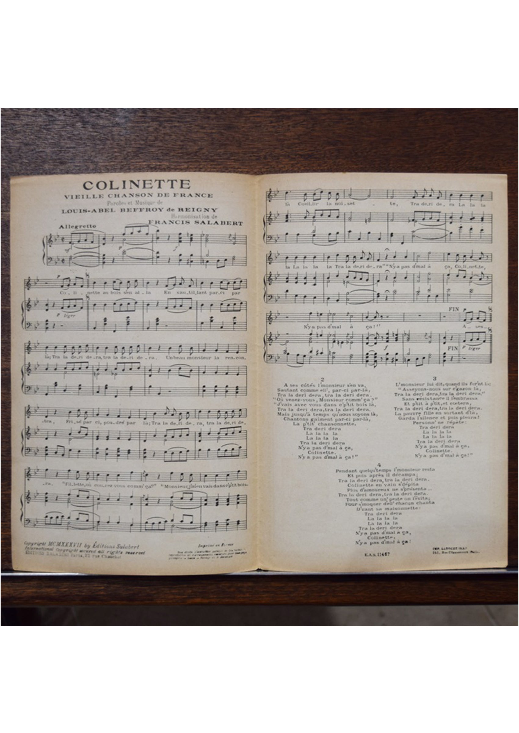 ≪コリネット(Colinette)≫ 1930〜40年頃 シャンソン楽譜