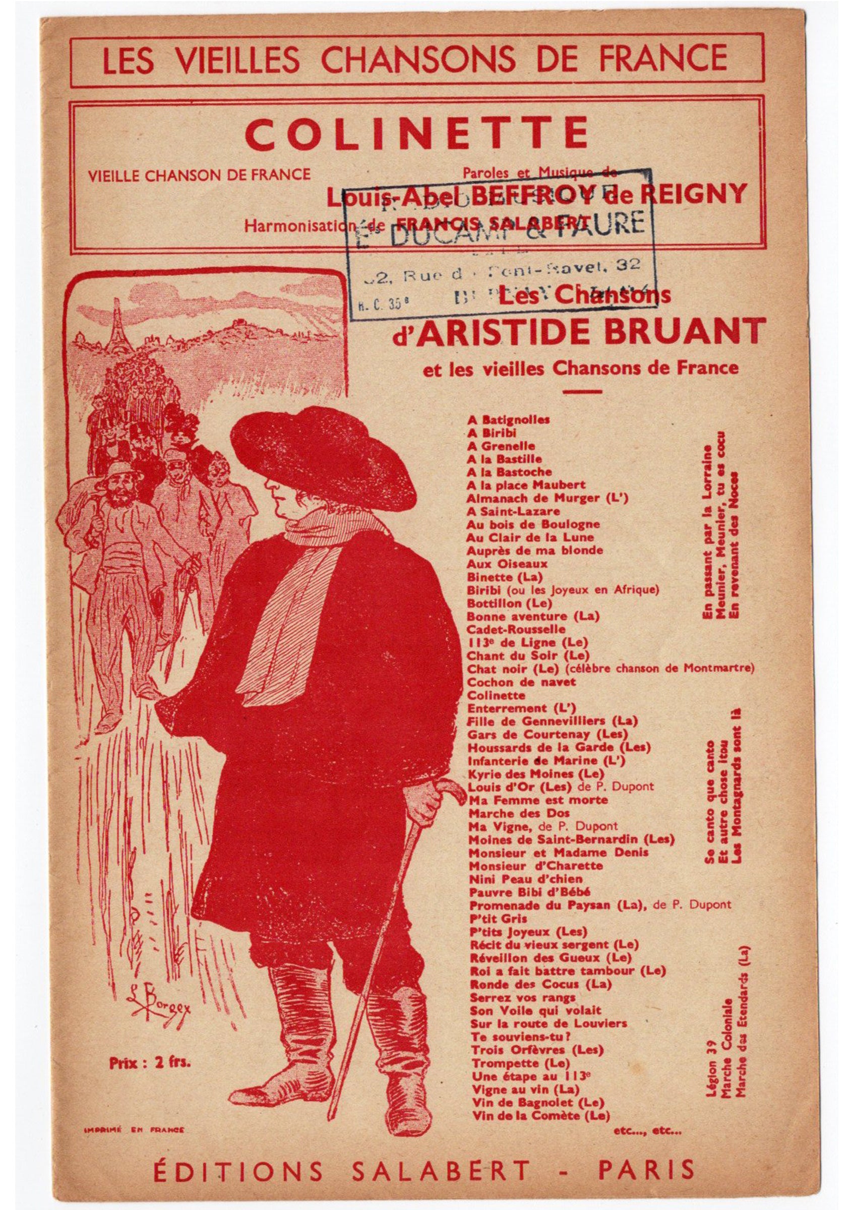 ≪コリネット(Colinette)≫ 1930〜40年頃 シャンソン楽譜
