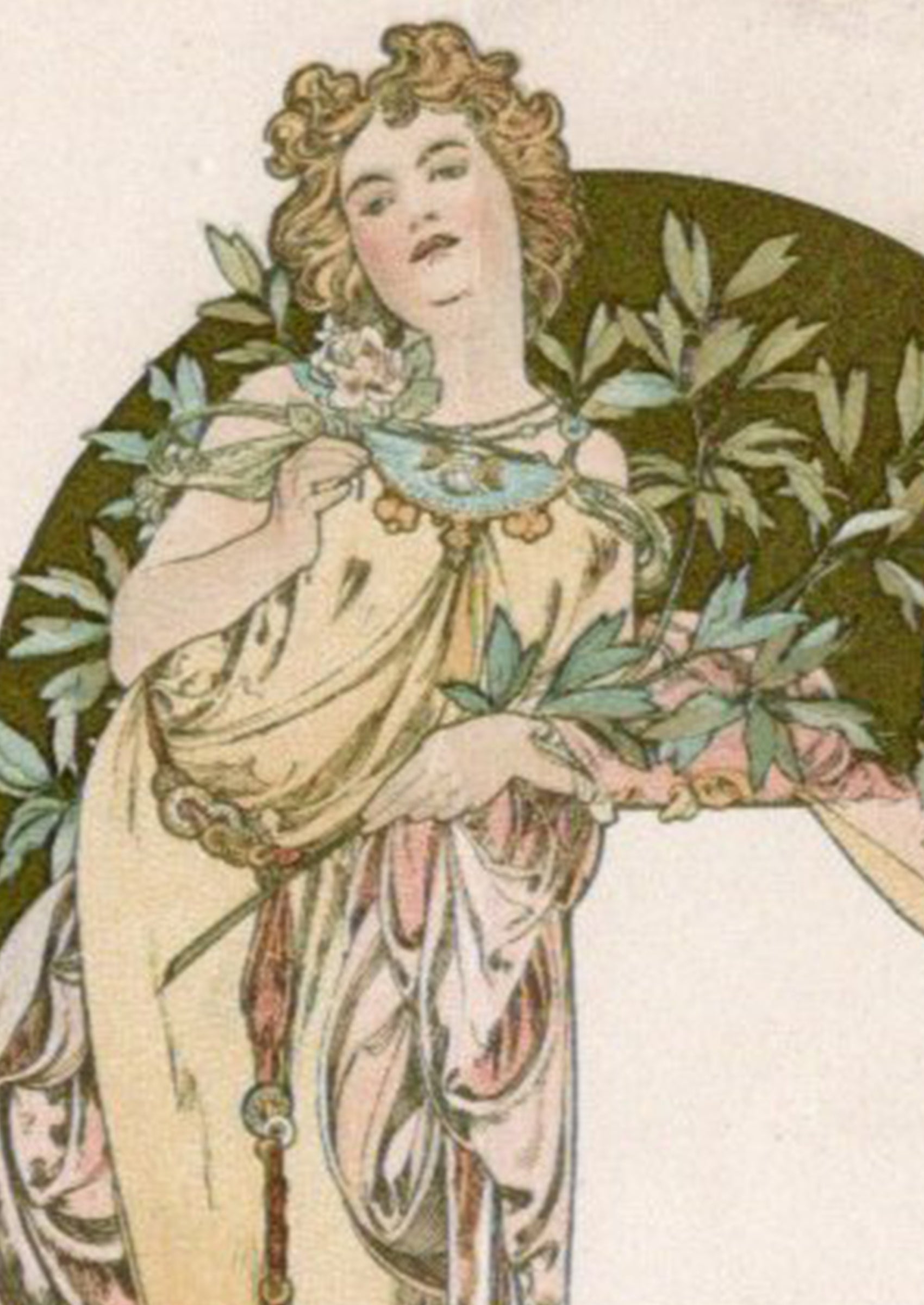 アルフォンス・ミュシャ ≪暦の女神≫ 1900年頃 アンティーク絵はがき