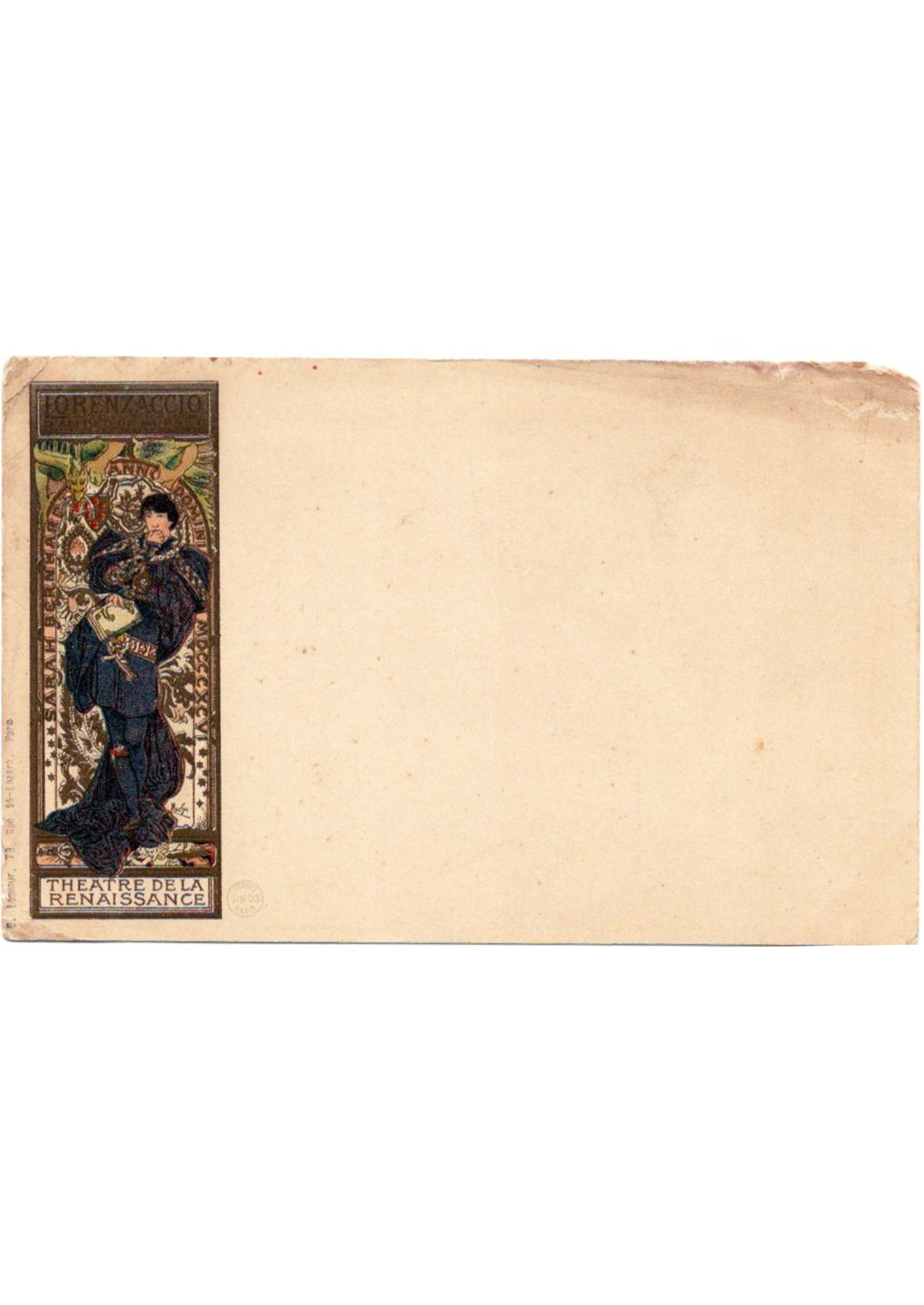 アルフォンス・ミュシャ≪ロレンザッチオ≫1898年アンティーク絵はがきスキャン画像