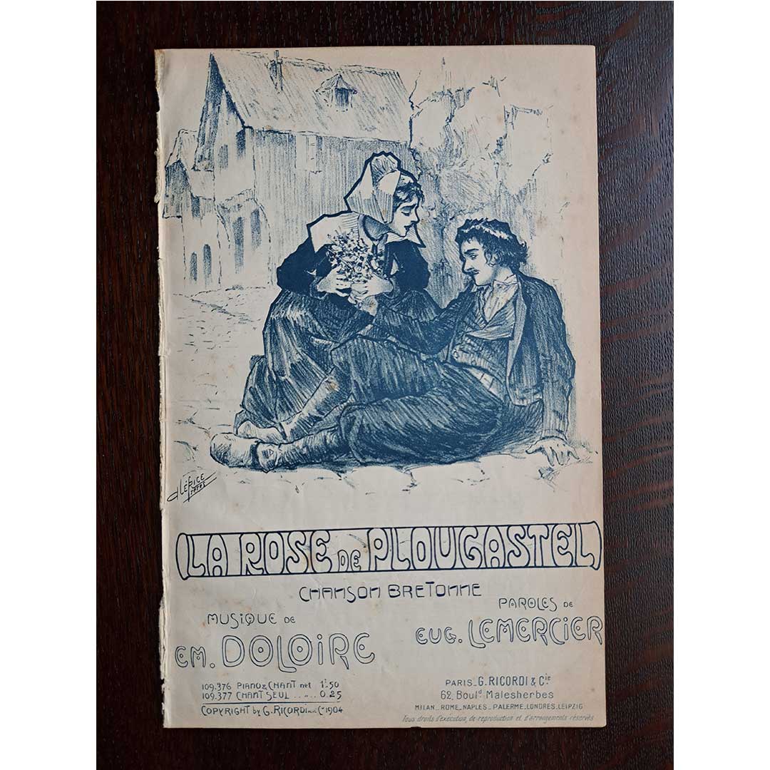 "La Rose de Plougastel" 1904 Chanson sheet music