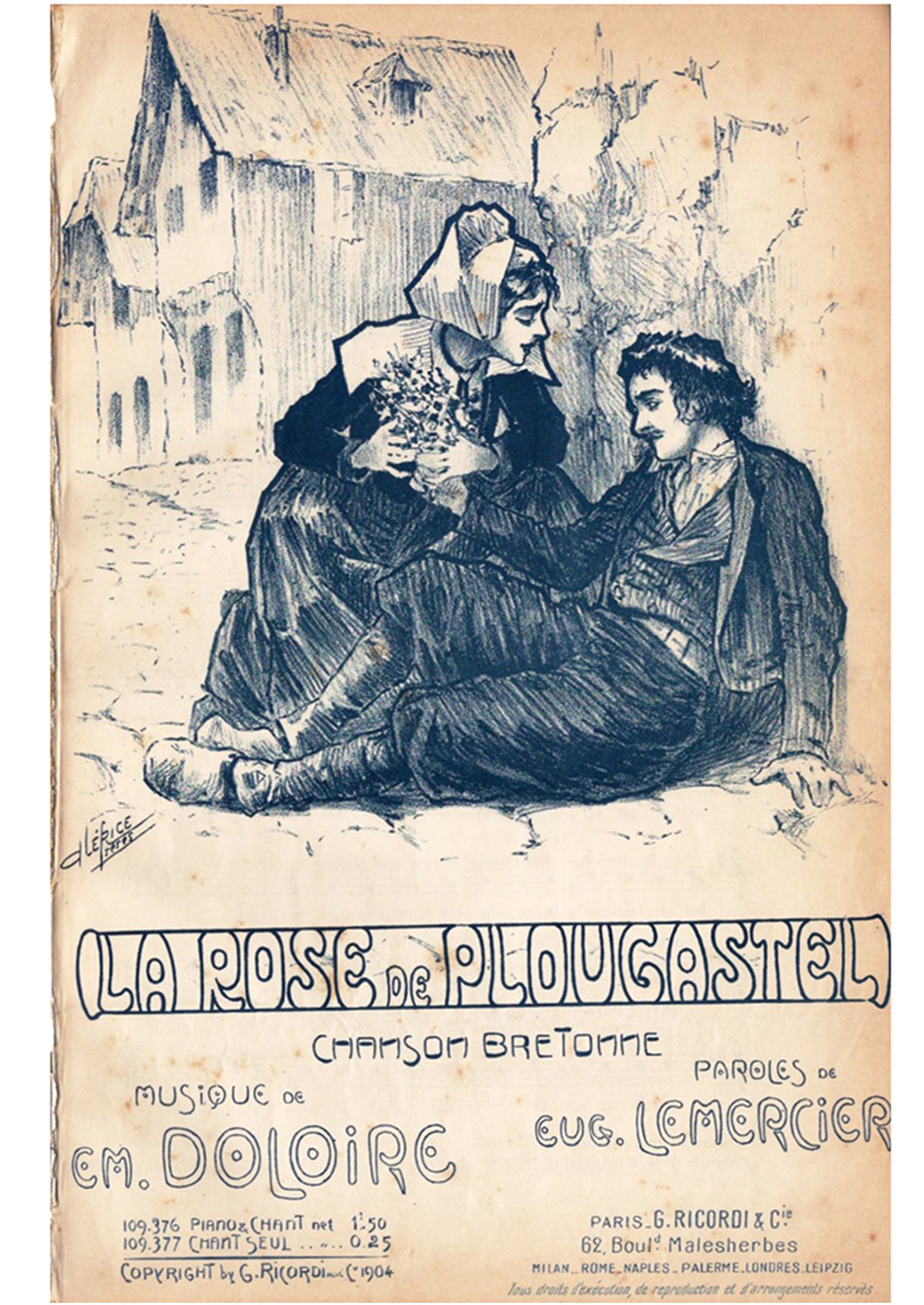 ≪プルガステルの薔薇(La Rose de Plougastel)≫ 1904年 シャンソン楽譜