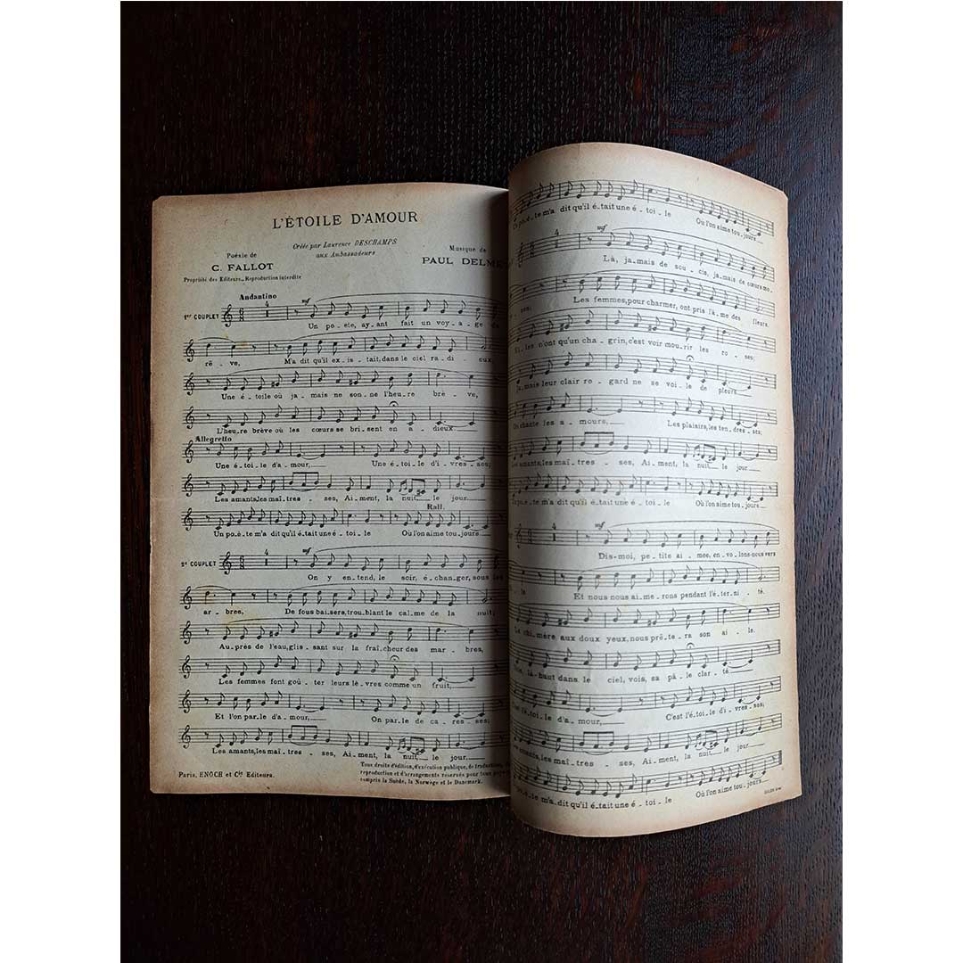 "The Star of Love (L'Étoile d'Amour)" ca.1900 chanson sheet music