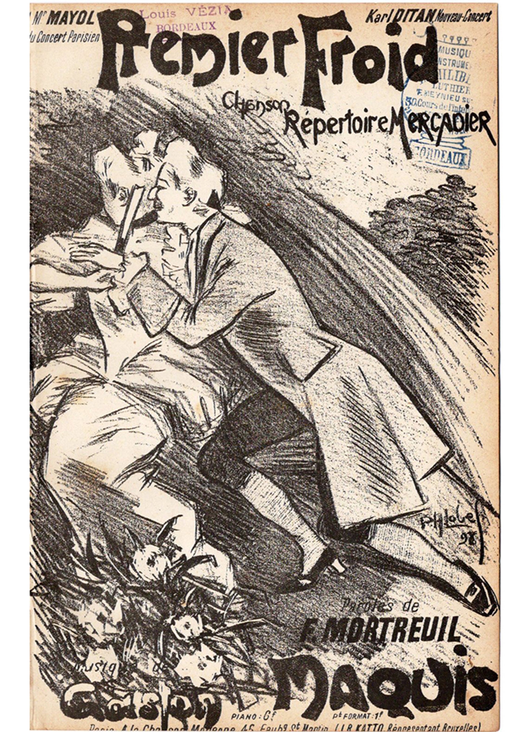 ≪一番の寒さ(Premier Froid)≫ ca.1900年 シャンソン楽譜