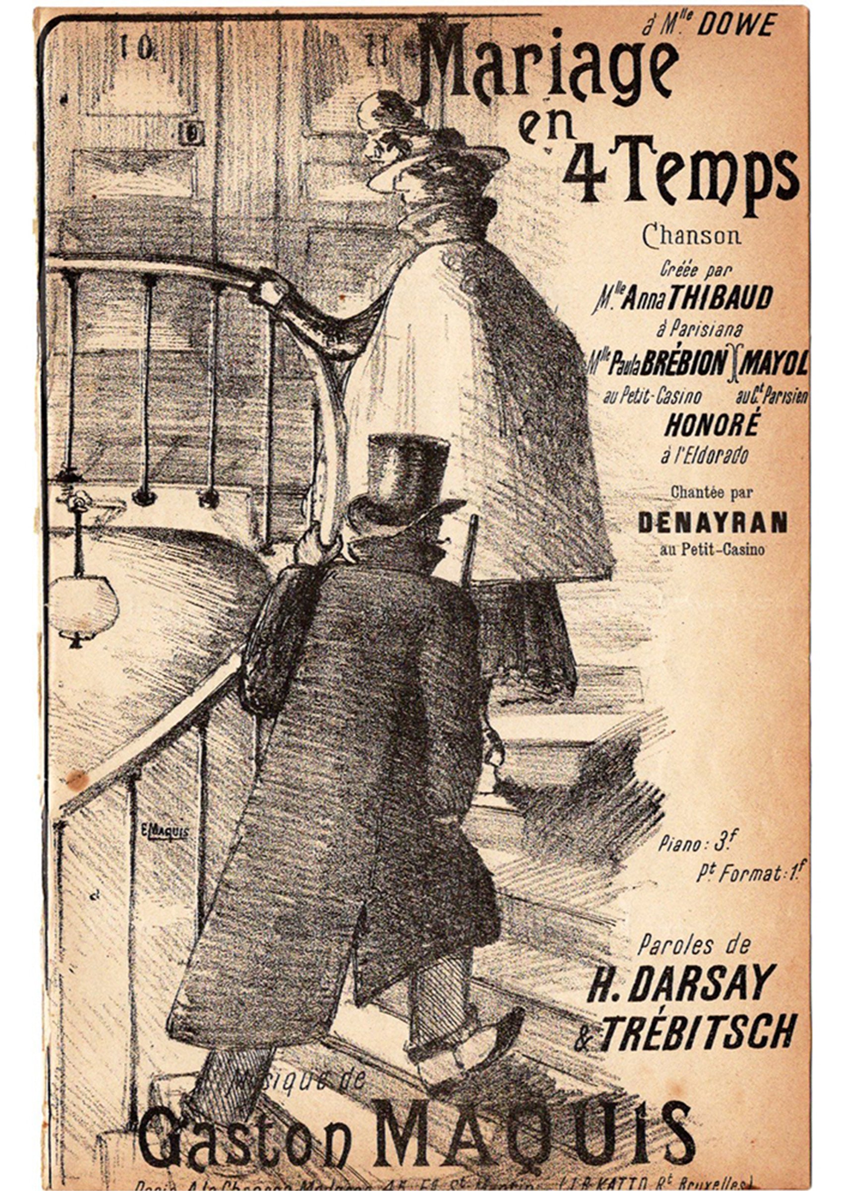 ≪4段階の結婚(Mariage en Quatre Temps)≫ ca.1900年 シャンソン楽譜