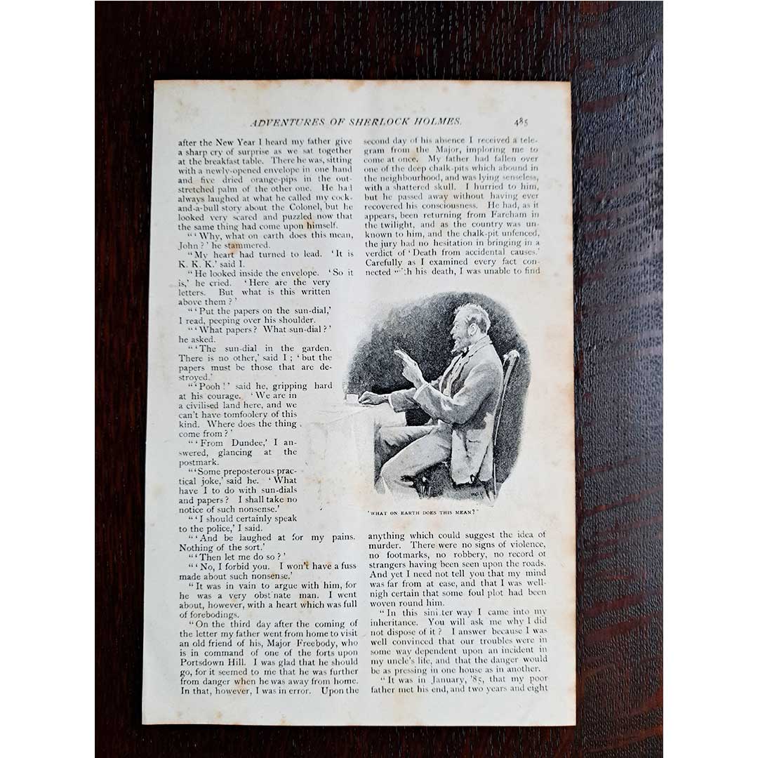 シャーロック・ホームズ《オレンジの種五つ》(どういう意味だ?)/シドニー・パジェット(1891年)