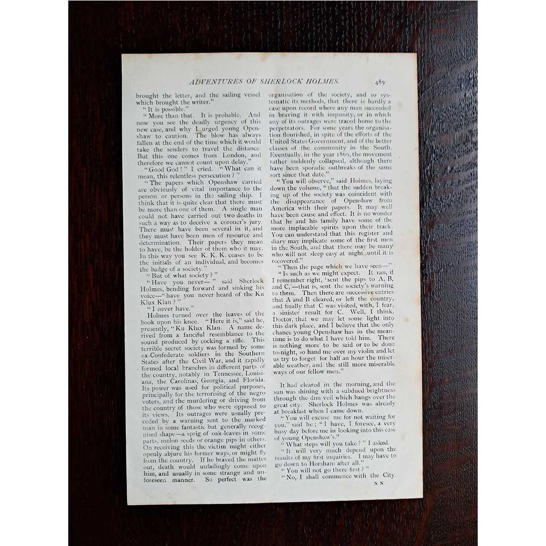 シャーロック・ホームズ《オレンジの種五つ》挿絵(遅すぎたと告げるワトソン)/シドニー・パジェット(1891年)