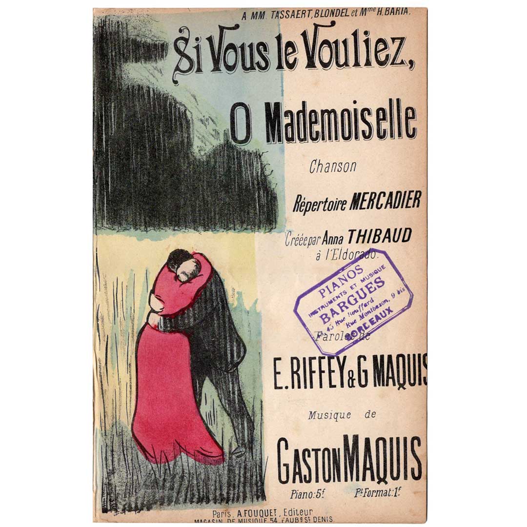 イベルス ≪あなたが望むなら≫ アンティークシャンソン楽譜 1900年頃